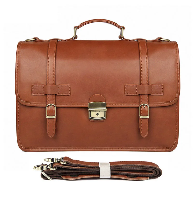 メンズレザーブリーフケース,ロック付き14インチ本革ラップトップバッグ,ビジネスバッグ,牛革ラップトップ,トートバッグ,大きなショルダーバッグ|leather  briefcase|leather business briefcasebriefcase business - AliExpress