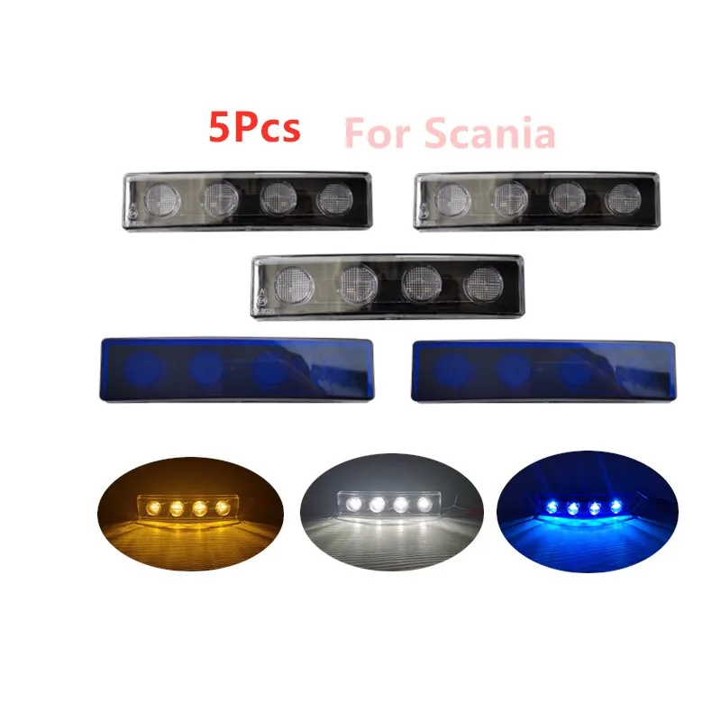 24V 4xLED White Neon Front Side Marker Lights Truck Chassis MAN Volvo DAF Scania