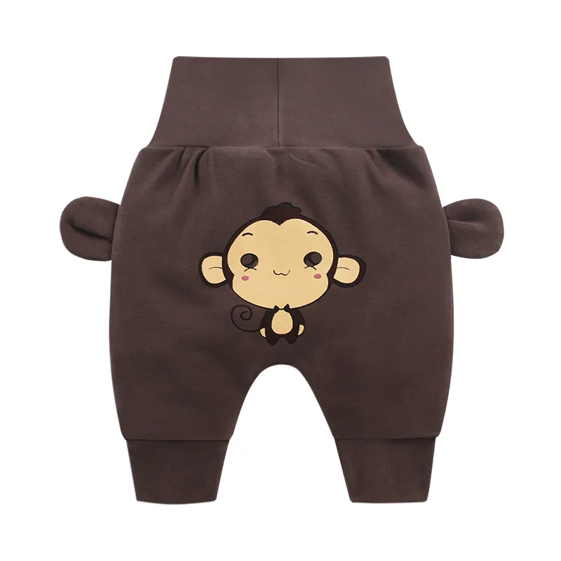 Штаны для маленьких мальчиков и девочек с героями мультфильмов; весенние штаны-шаровары с высокой талией для новорожденных; осенние штаны с принтом животных - Цвет: YK001