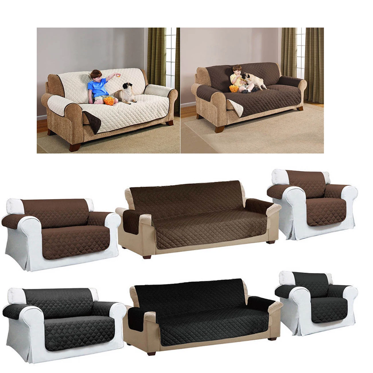 Online Stepp Sofa Arm Stuhl Sofa Pet Protector Slip Abdeckung Möbel Kissen Wirft GQ999