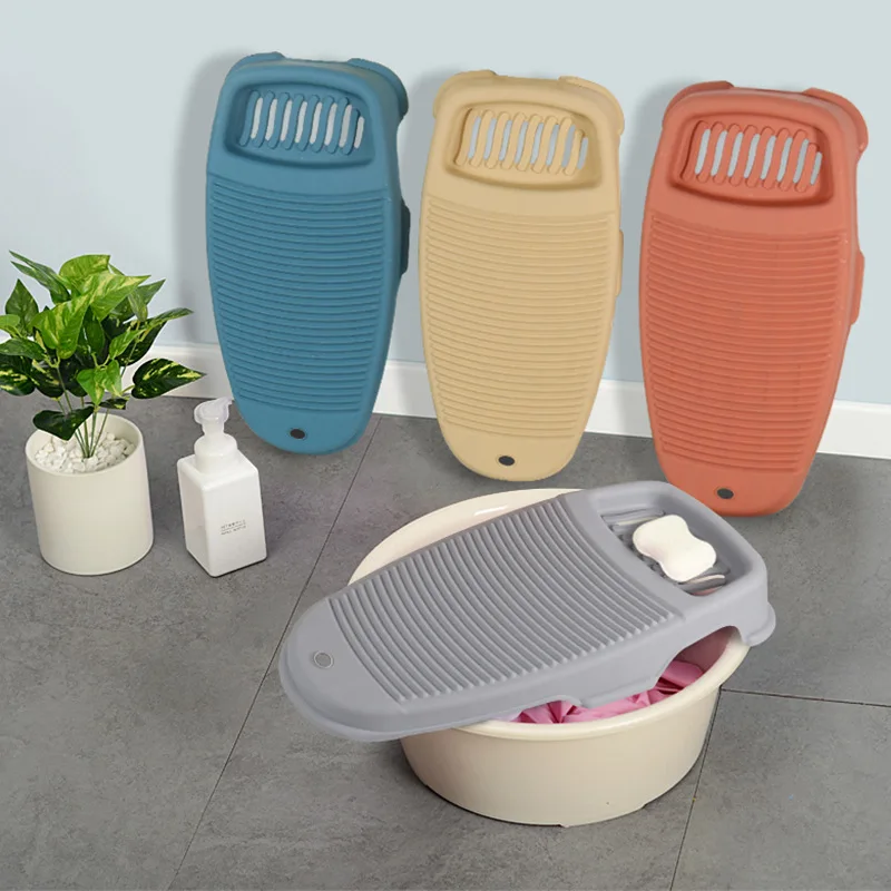 Plastic Thicken Washboard For Laundry Soap Holder Box Portable Clothes Washing Board Bathroom Laundry Mini Wash Tools laundry board
