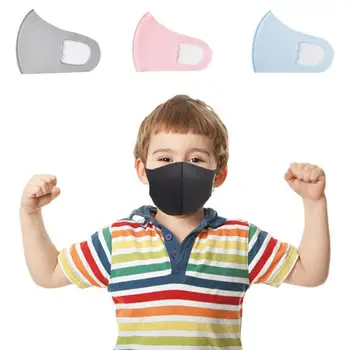 

1pc Children Mouth Mask Earloop Face Mask Reusable Breathable Girls Boys Black Pink 4colors MM