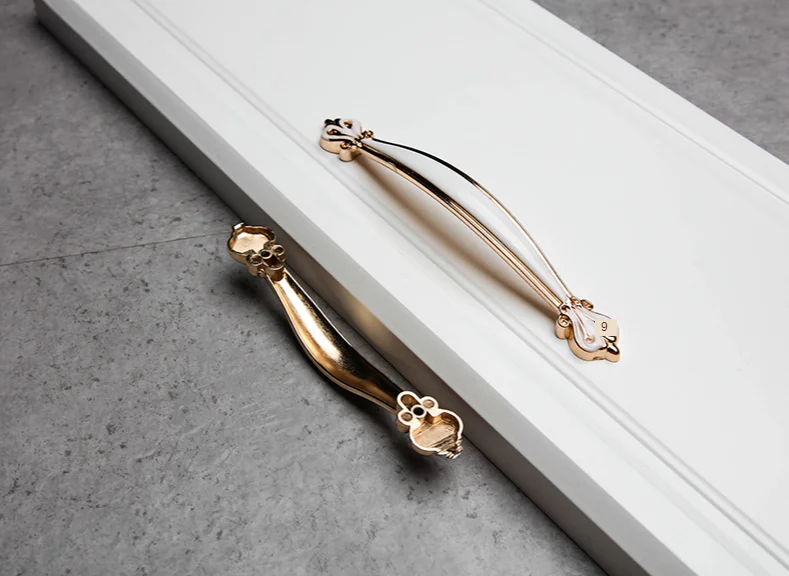 Aluminum Alloy Cabinet Handles Solid Kitchen Cupboard Pulls (6)