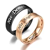 AsJerlya 6mm Couple Rings Her Demon His Angel Black Ring For Women Men Stainless Steel Eternal LOVE Jewelry Accessories 1