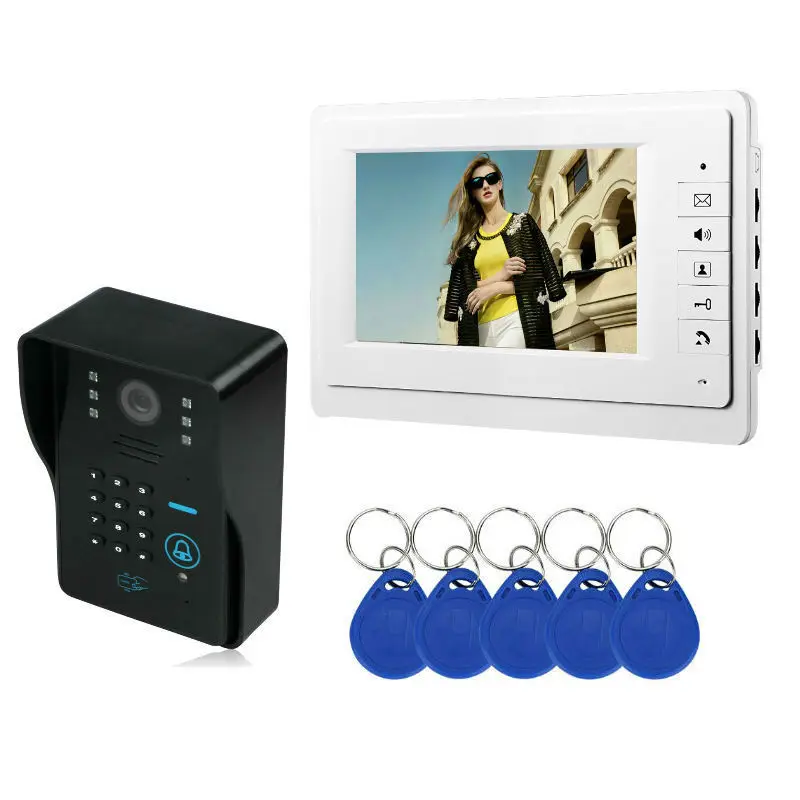 audio door phone SmartYIBA TFT LCD Handfree Intercom Home Kits White Monitor Number Code Keypad Video Door Phone 7" Doorbell Security System aiphone video intercom Door Intercom Systems