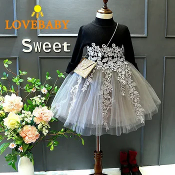 

2020 New Princess Thanksgiving Girls Baby Dresses Winter Knee-Length Flowers Hoodie Dress Toddler Children's Fashion Clothes