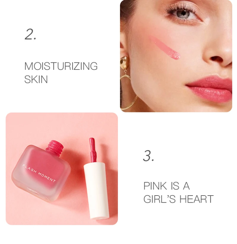 

5 Colors Matte Liquid Blush Natural Nude Cosmetics Face Shimmer Cheek Blush Cream Maquiagem Profissional Completa TSLM2