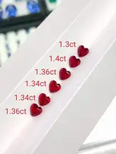 

Pirmiana Loose Gemstones Heart Shape Lab Grown Pigeon Blood Ruby Gems for Diy Jewelry Rings Necklaces Earrings Making