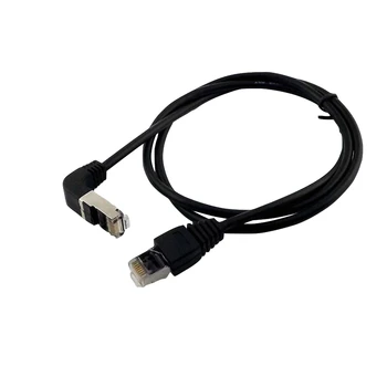 

1x Ethernet LAN Network RJ45 Male 90 Degree Down Angled to Male Straight Plug Extension Adapter Cable Cord 3FT/1M