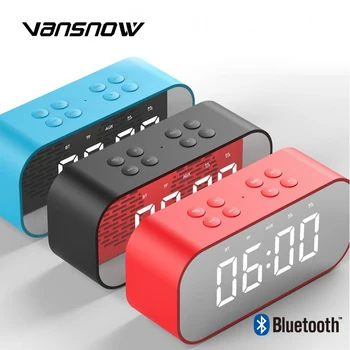 

Mirror Wireless Bluetooth Speaker Column Subwoofer Sound Box LED Time Snooze Alarm Clock for IPhone Android Smartphone PC Laptop