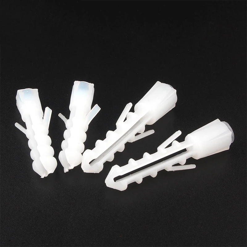 100PCS M6-M8 White Plastic Expansion Tube Pipe Nylon Wall Anchors Rubber Plug For Self-tapping Screws Anchor Bolt |