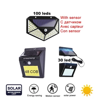 

LEDs Solar Lights Outdoor PIR Motion Sensor Activated Separable Light for Garden Security Waterproof Wireless Wall Lamp indoor h