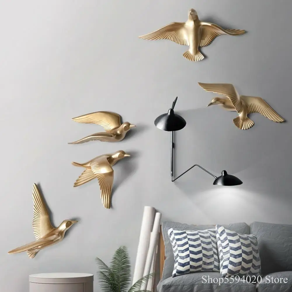Soft Dress Creative Seagull Bird Wall Decoration Living Room Porch  TV Background Wall Pendant Laser Cube Engraver Home Decor