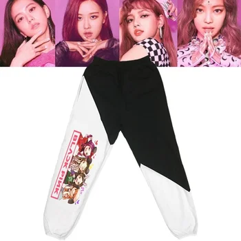 

Blackpink Printed Trousers Casual Sports Spring Autumn Unisex Long Pants Xs-4xl