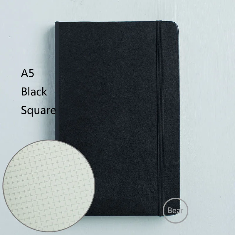 Square Классический ремешок для ноутбука с поддержкой логотипа на заказ пустая квадратная линия A5 кожаный блокнот - Цвет: Square