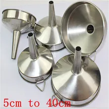 Grand entonnoir en acier inoxydable, en métal, avec filtre détachable, à large ouverture, pour la mise en conserve des outils de cuisine