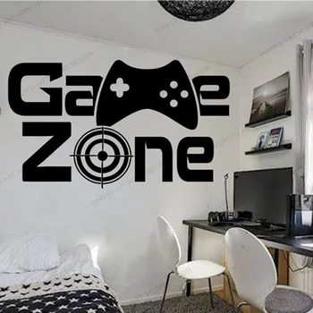 

Gamer wall stickerl Game Zone Game Controller video game wall decals Customized For game room Vinyl Wall Art Murals wx203