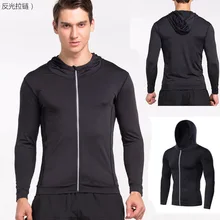 Осенне-зимние спортивные куртки для фитнеса бега баскетбола, футбола, тренировок, с длинным рукавом, на молнии, с капюшоном, толстовка, быстросохнущая, Ref