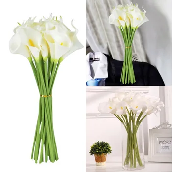 

10 Pieces Artificial Flowers Calla Lily Bunch Fake Bouquet Table Home Wedding Decoration Fall Decor Artificial Dried Flowers