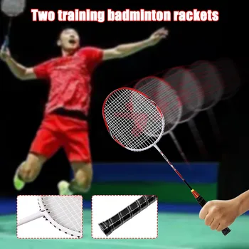 

2Pcs/Set Family Shock Absorption Two Tone Beat Metal Baking Paint Badminton Racket Racquet with Carry Bag Sport Equipment
