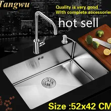 Стандартная Мода Труба Мини кухня ручная раковина одинарная мойка 304 пищевой нержавеющей стали Горячая 52x42 см