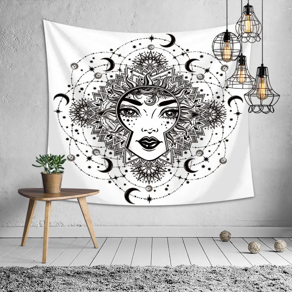 

India Mandala Sun Moon Tapestry Wall Hanging Bedspread Home Decor Beach Towel Tapestry Throw Rug Blanket Camping Tent Tapestry
