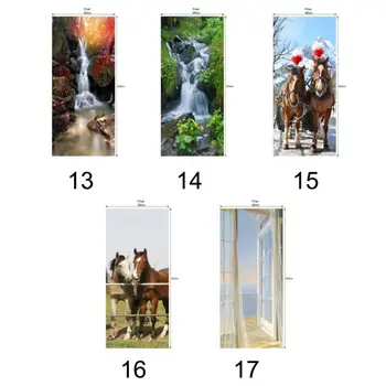 

Fashion Stereo DIY Simulation Door Sticker 3D Wall Mural Removable Self-adhesive Wallpaper For Home Door Decorative