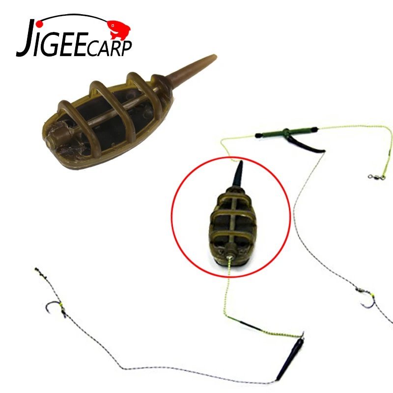JIGEECARP 1/2 комплекта 15-40g Карп Рыболовные катушки, Рыболовные катушки, свинцовый грузик песка приманки Метатель Карп грубый встроенный метод подачи аксессуар для рыбалки