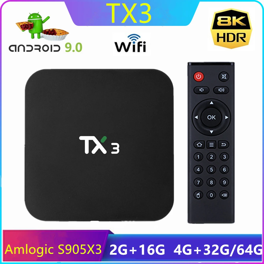ТВ-приставка Tanix TX3 Android 9 0 Amlogic S905X3 8K 4 + 32/64 ГБ 2 4/5 ГГц | Электроника