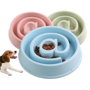 

New Pet Dog Bowl Slow Feeder Plastic Anti Choking Puppy Cat Eating Dish Bowl Anti-Gulping Food Plate Cat Pets Feeder Dog Bowls