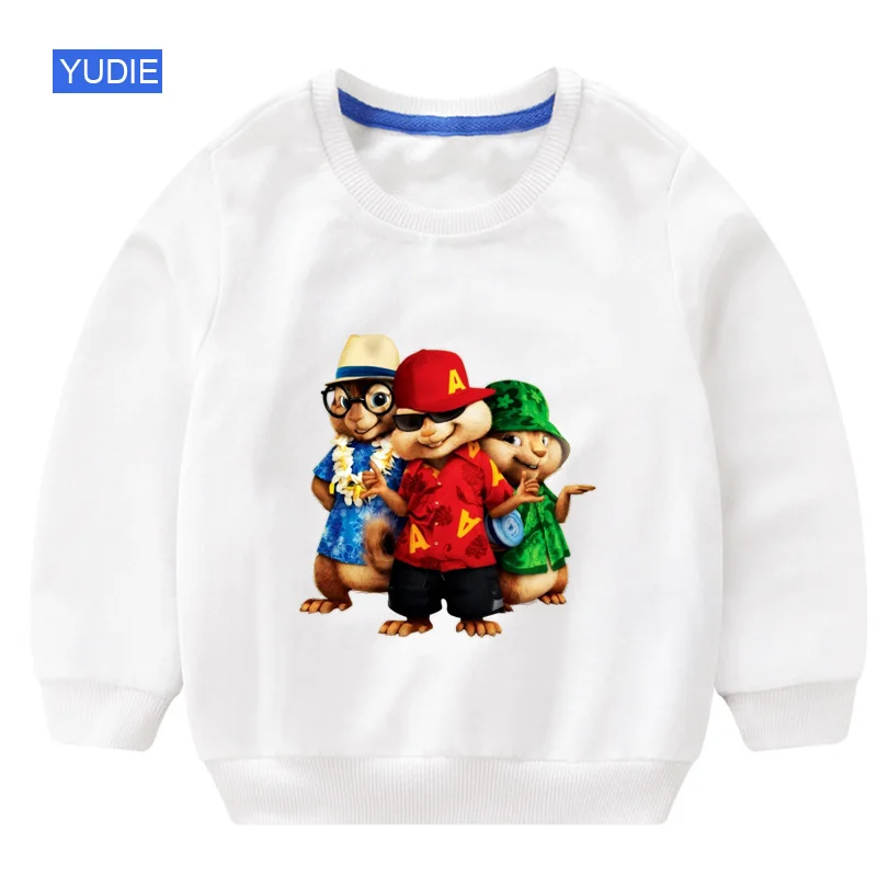 kids clothes girls sweatshirts Baby boy sweatshirt autumn streetwear Alvin and The Chipmunks kids white toddler winter