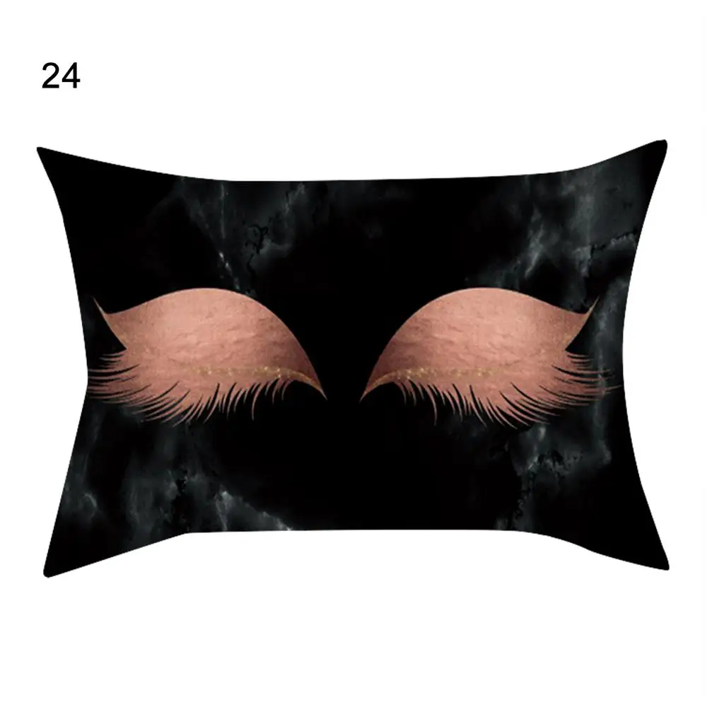 

Western Style Eyelash Painted Decorative Pillowcases Polyester Throw Pillow Case Pillowcase Household Sofa Living Room Bedroom