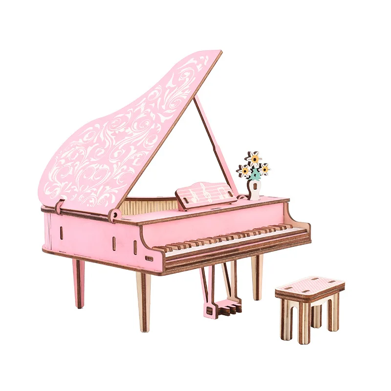 

Laser Cutting DIY Grand Piano Toys 3D Wooden Puzzle Toy Assembly Model Wood Craft Kits Desk Decoration for Children Kids