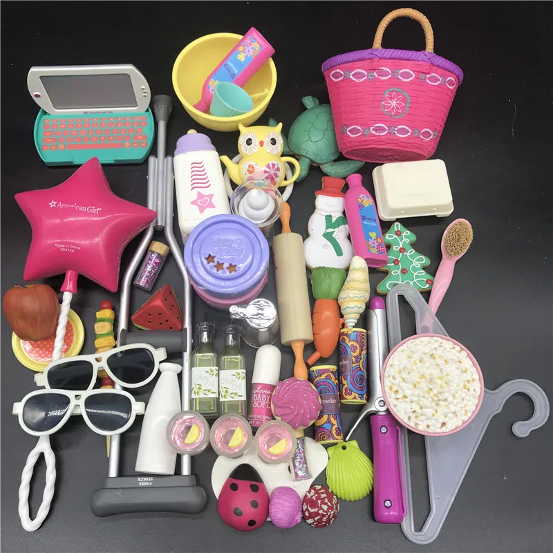 Смешанная кукольная мебель, игрушка для игры, печенье, торты, ракушки, сумка, вешалки для 40-45 см, 18 дюймов, куклы, Новорожденные игрушки для игрушечного домика - Цвет: random5pcs