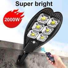 

2000W Outdoor Solar LED Light Solar Panel Garden Light Wall Street Lamp With Motion Sensor Powerful Sunlight Solar Spotlights