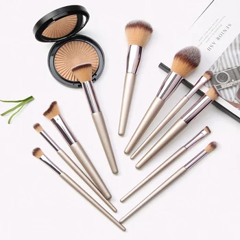 

10 pcs Professional Foundation Cream Powder Blush Eye Shadow Make Up Brush Set Beauty Blending Makeup Brushes Tools