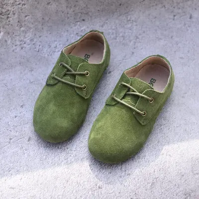

Children Genuine Leather Cowhide Shoes Girls Multicolors shoes 2020 Spring and Autumn Student Shoes Sports Peas shoes 23-35 1218