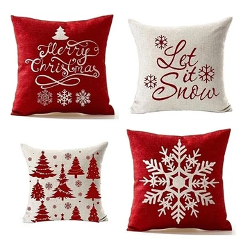 

Christmas Cushion Cover 45*45 Pillowcase Sofa Cushions Pillow Cases Cotton Linen Pillow Covers Home Decor