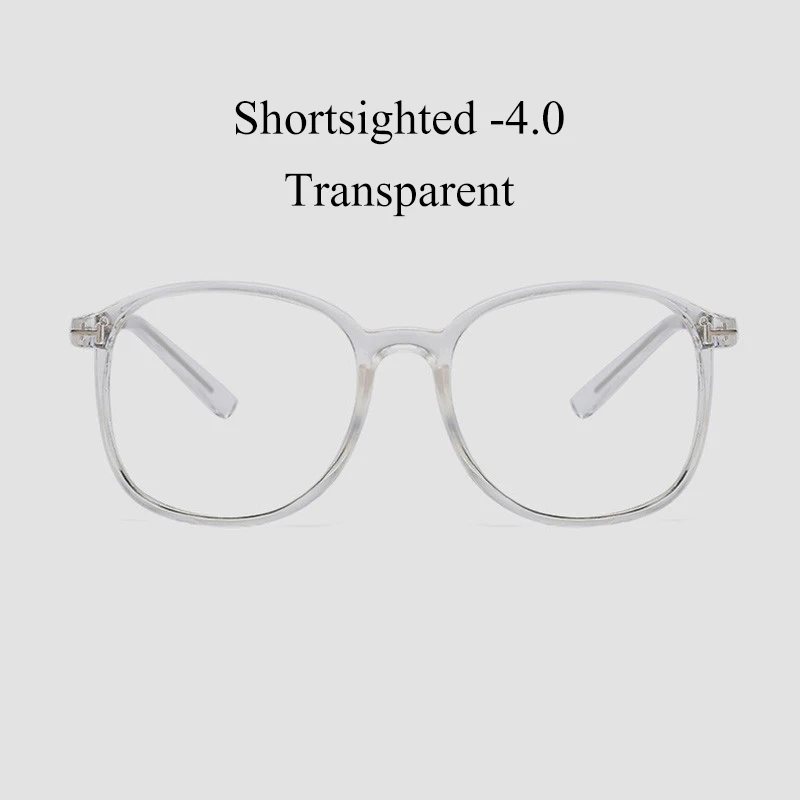 IBOODE для женщин и мужчин готовые очки для близорукости женские мужские круглые близорукие очки для близоруких очки унисекс - Цвет оправы: Clear Myopia 4.0
