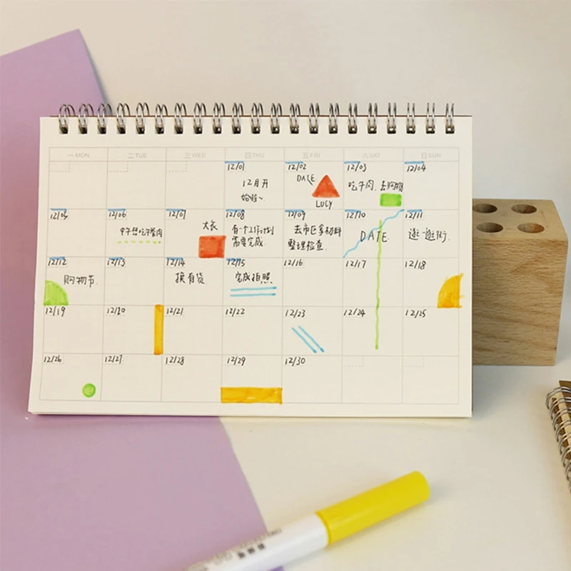 

Planner Book Monthly Weekly Daily Agenda Schedule Blank Diary DIY Study Notebook AXYF