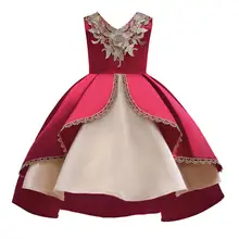 Платье принцессы с цветочным узором для маленьких девочек; платье для свадебной вечеринки; торжественные Детские платья для маленьких девочек; детская одежда без рукавов