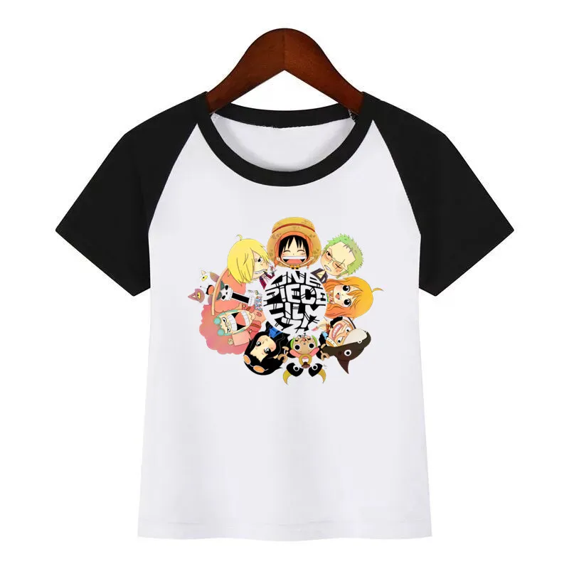 Аниме one piece Luffy/футболки с принтом для девочек и мальчиков дышащая Повседневная футболка с круглым вырезом Детская летняя футболка «С Днем Рождения» - Цвет: K257B