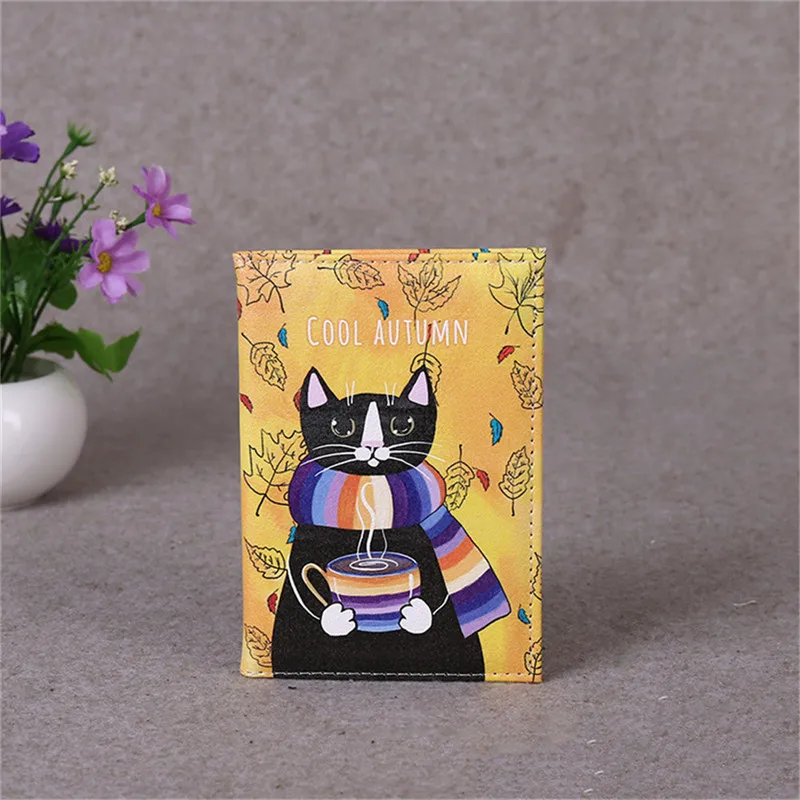 Wallet Card Holder Credit Card Wallet Credit Card Holder Card Holder Card Wallet Business Card Holder Id Card Holder Passport Holder Document Card Wallet Wallet Card Bag Fashion Cartoon Cat Travel Passport Cover