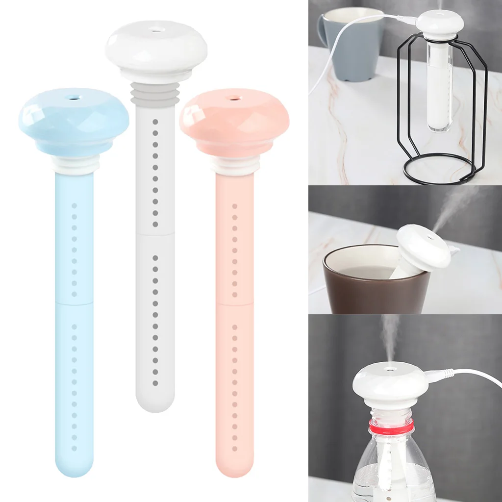 Travel USB Mini Humidifier for Bedroom Office, Portable Ultrasonical Cool Mist Humidifier with Adjustable Length