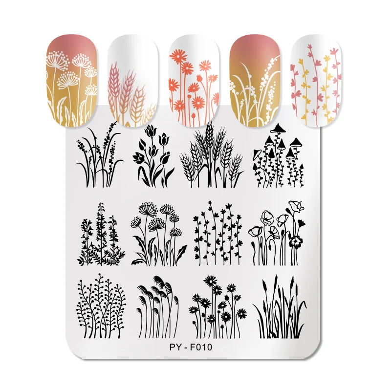 PICT YOU Marble Striped Line Christmas New Year Nail Stamping Plates Flower Leaves Geometric Plate Stainless Steel Stencil Tools - Цвет: 20