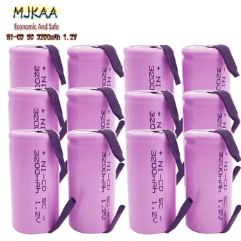 

MJKAA SC Sub C Ni-cd 1.2V Rechargeable Battery 3200mah 4/5 Cell with Welding Tabs for Electric Drill Screwdriver