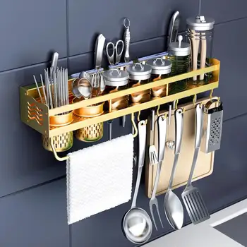 

Multifucntional Kitchen Seasoning Pots Knife Spoon Rack Storage Holder Organizer