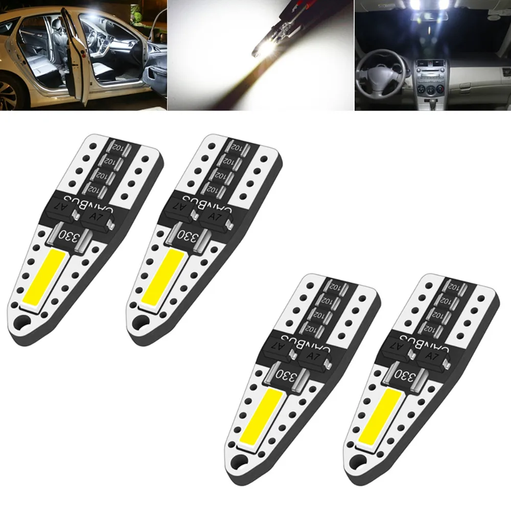

4pcs 7020 led 2smd T10 W5W LED Blub Car Interior Light Auto Styling 12V Turn signal Lamps 194 5W5 for subaru forester/rav4/volvo