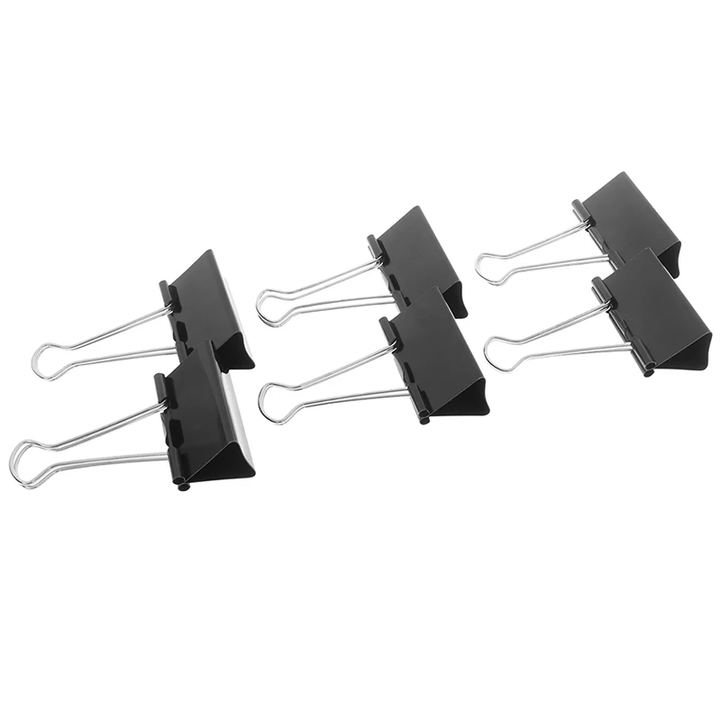 6pcs 51mm Metal Binder Clips Paper Clip Office Learning Supplies Office Stationery Binding Supplies Files Documents Clips