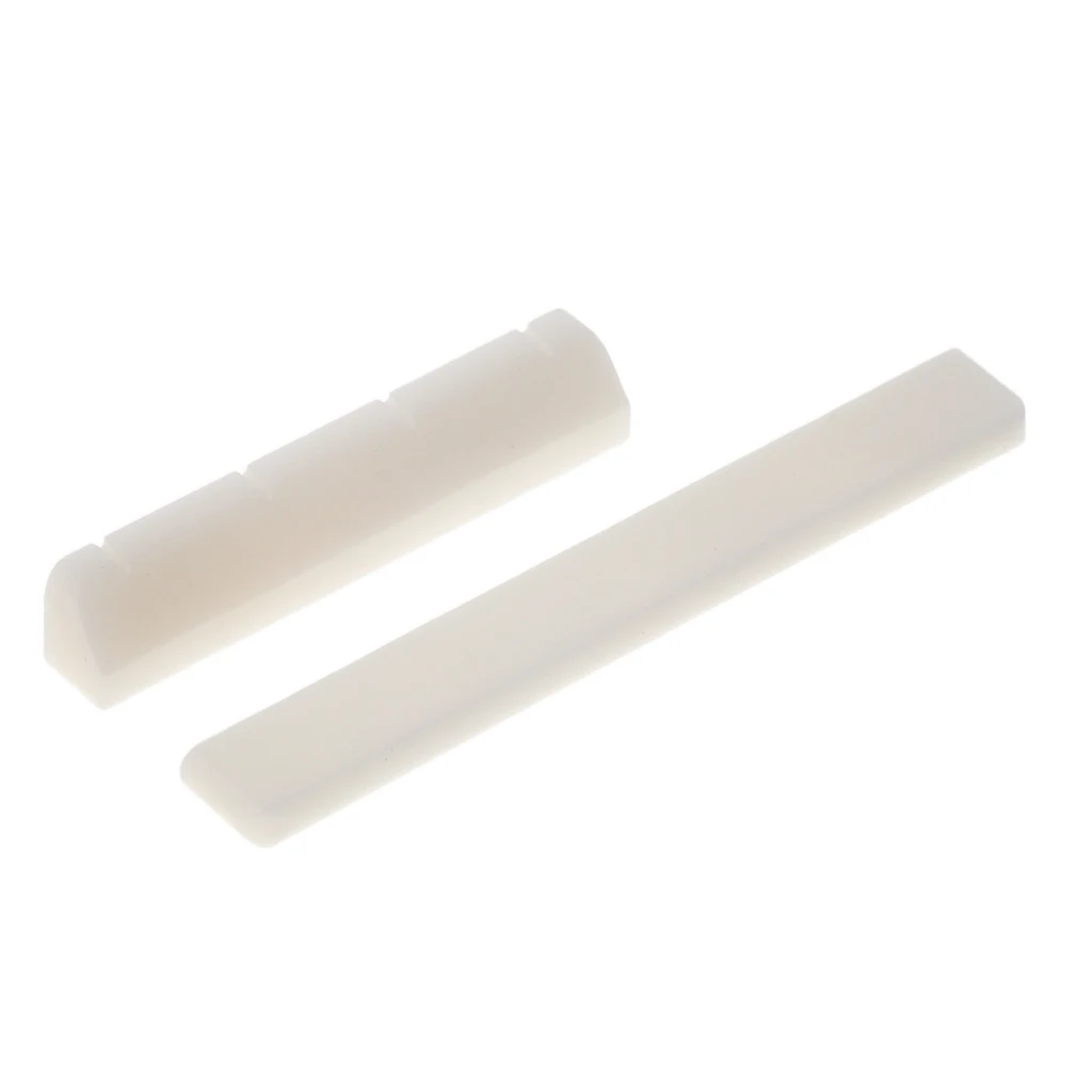 Beige Bone Saddle And Slotted Nut Set for Ukulele Replacement Parts